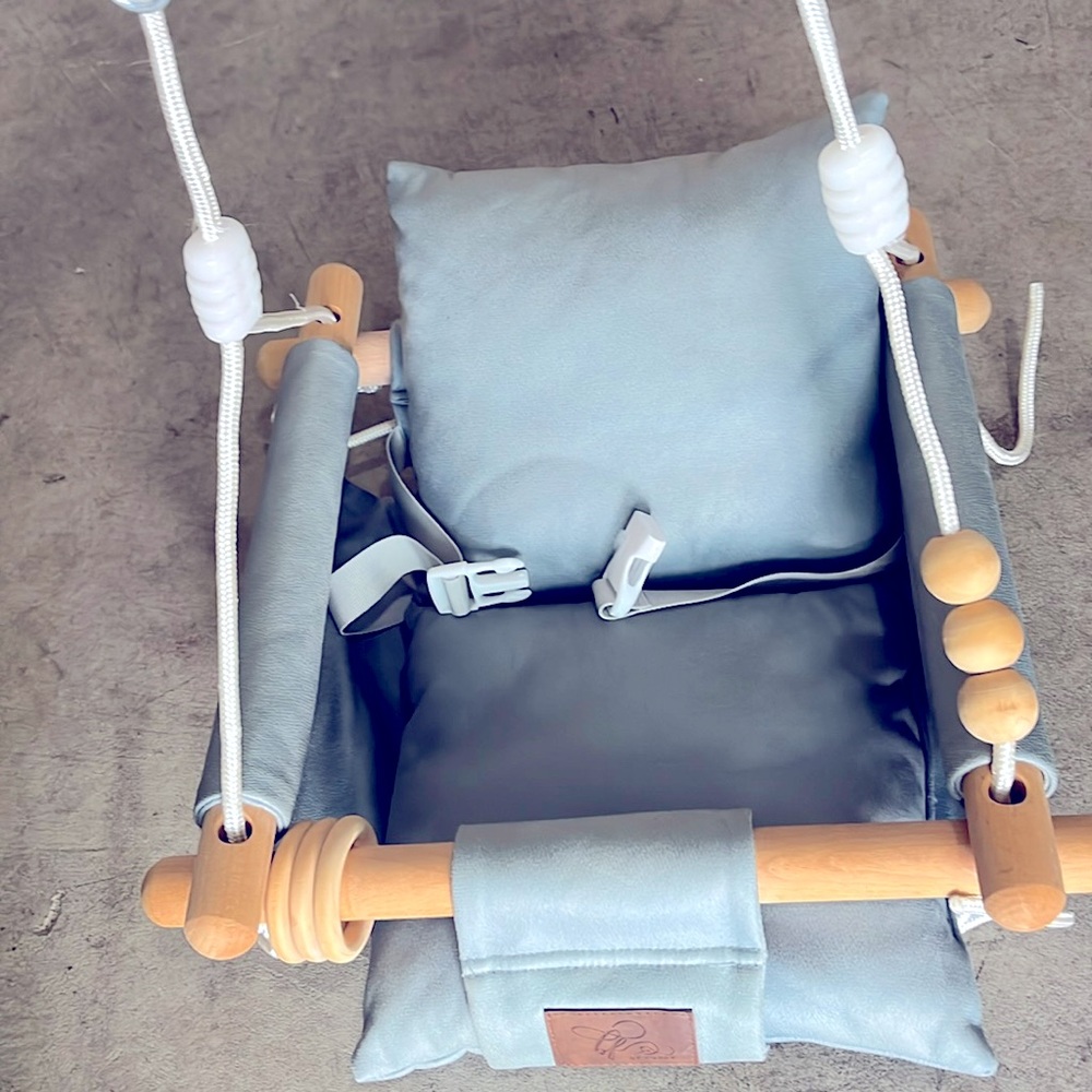 Indoor organic padded baby swing